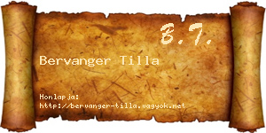 Bervanger Tilla névjegykártya